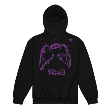 Kilonia Design Youth Hoodie - Purple Angel Wings-Kilonia Design