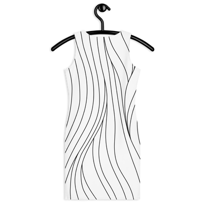 White with Black stripes Bodycon dress