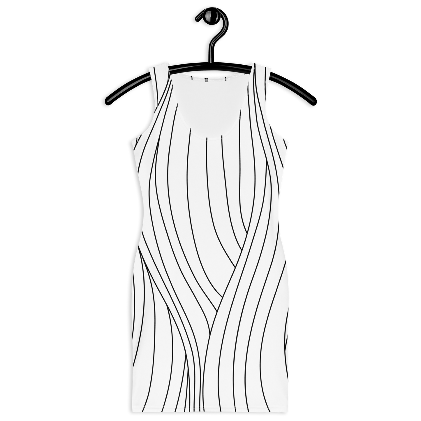 White with Black stripes Bodycon dress