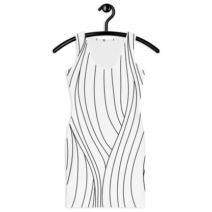 White with Black stripes Bodycon dress