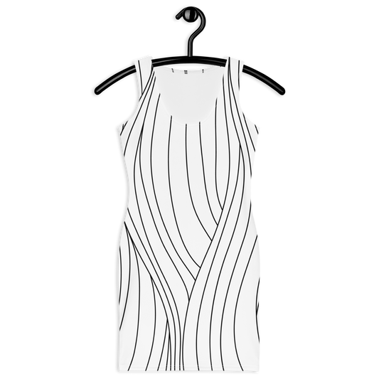 White with Black stripes Bodycon dress