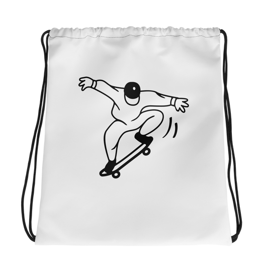 Skating man drawstring bag