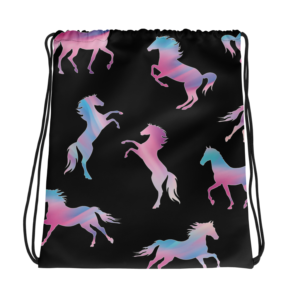 Rainbow Horses drawstring bag