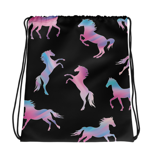 Rainbow Horses drawstring bag