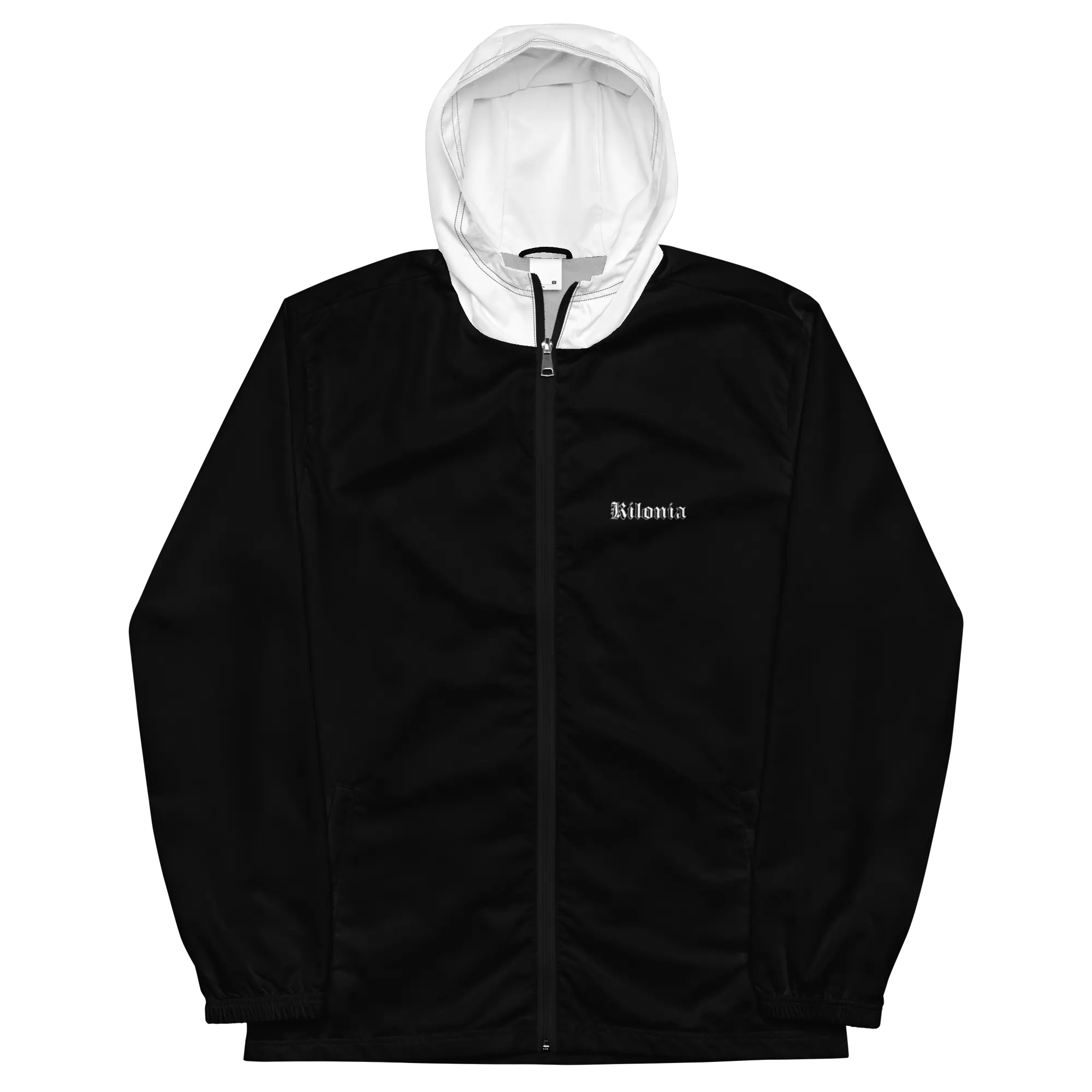Men's Lightweight Windbreaker - Black & White Design-Kilonia Design