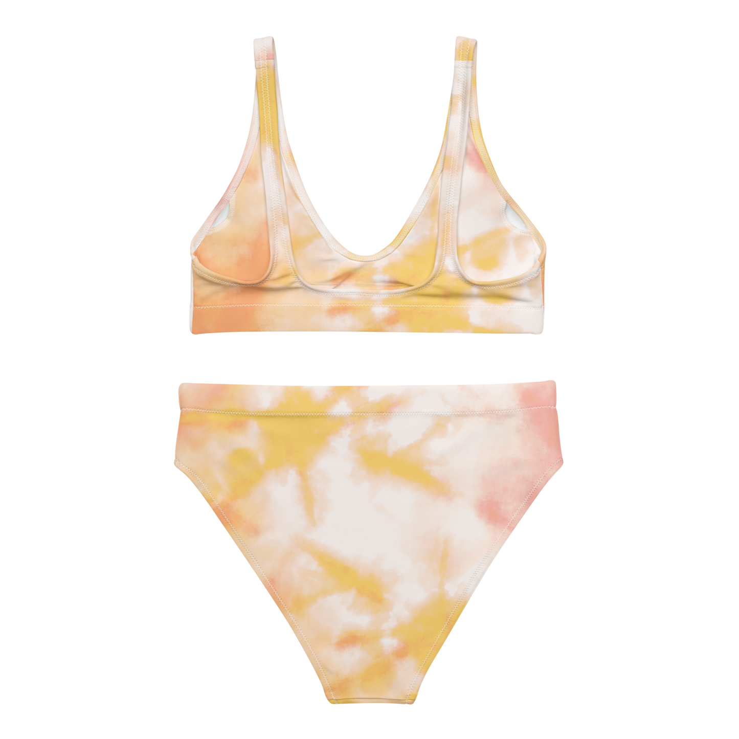 White/Yellow high-waisted bikini