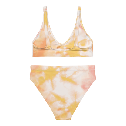 White/Yellow high-waisted bikini