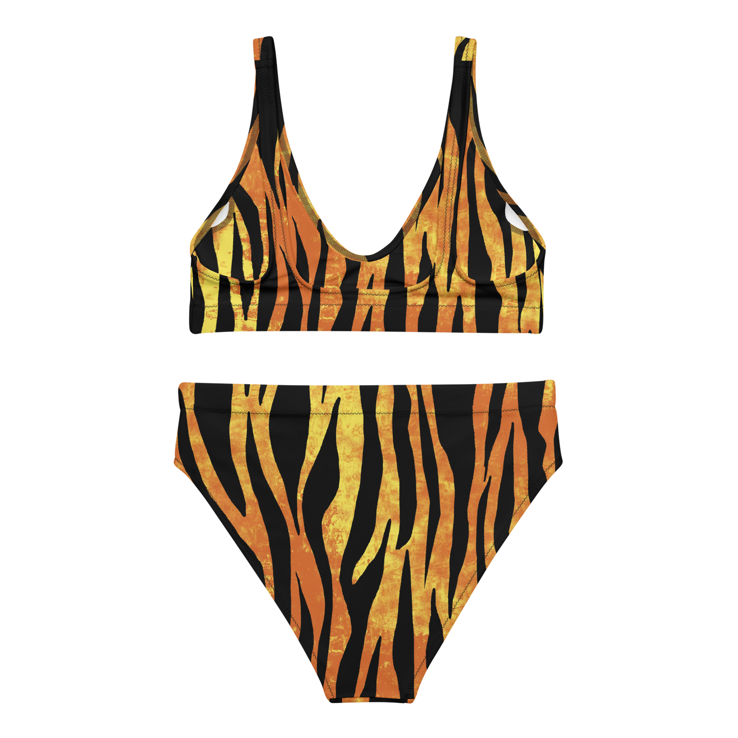 Bikini mit hoher Taille und Tigerstreifen