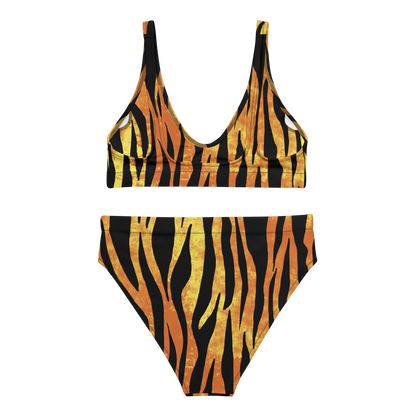 Bikini mit hoher Taille und Tigerstreifen