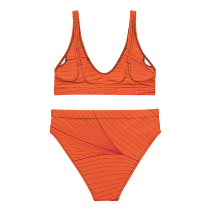 Orangefarbener Bikini mit hoher Taille