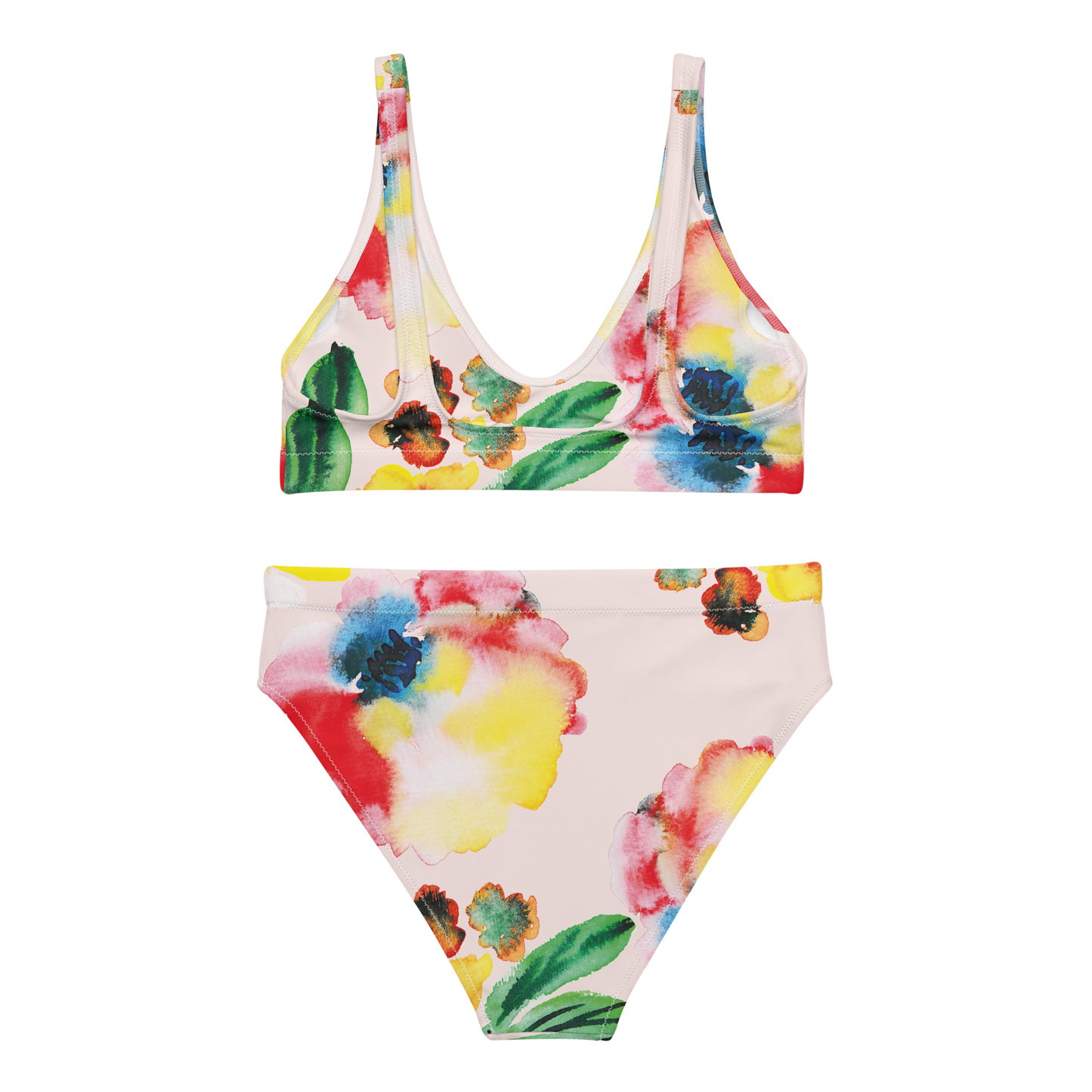 Blumen-Bikini mit hoher Taille