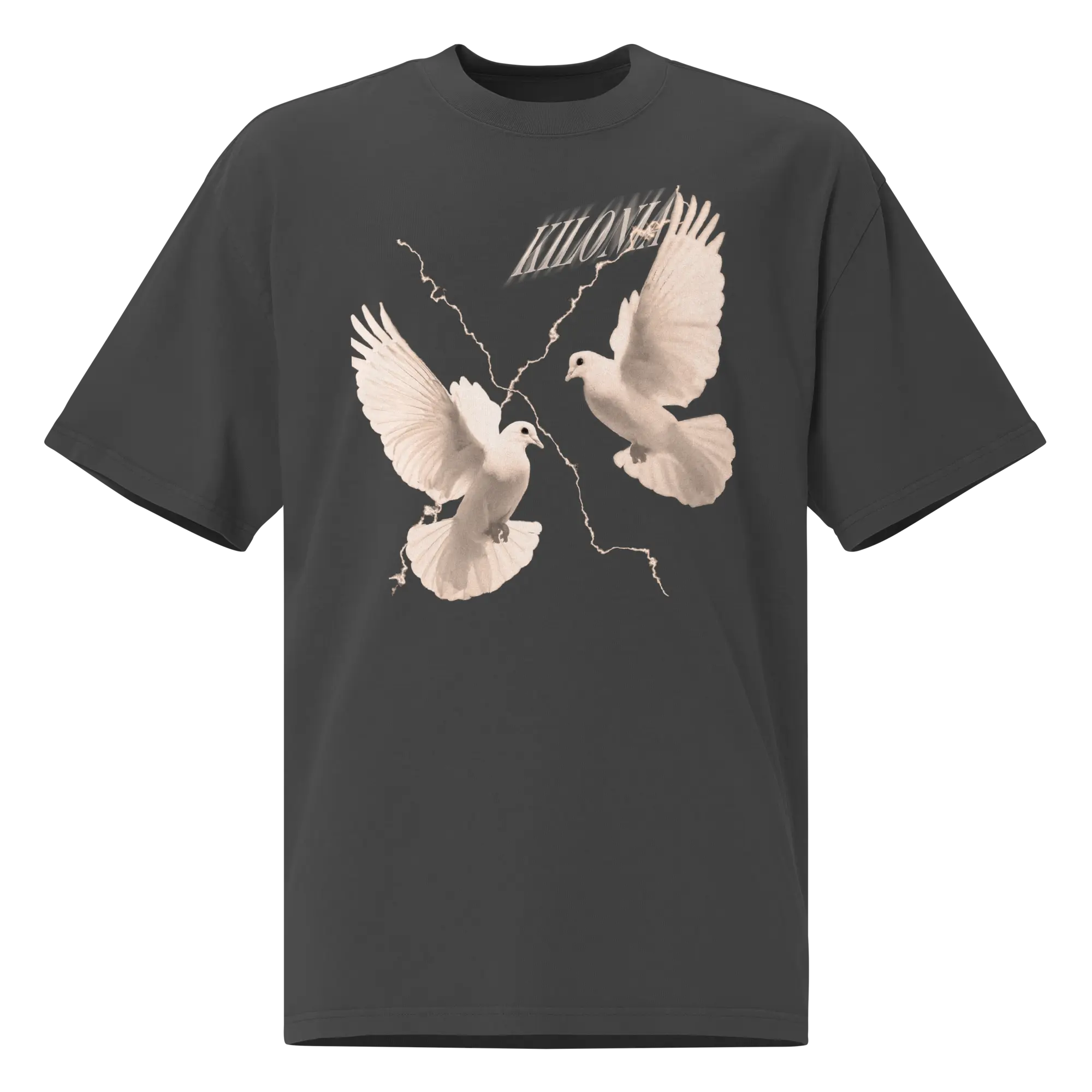 Kilonia Oversized T-Shirt - Lightning and Pigeon Design-Kilonia Design