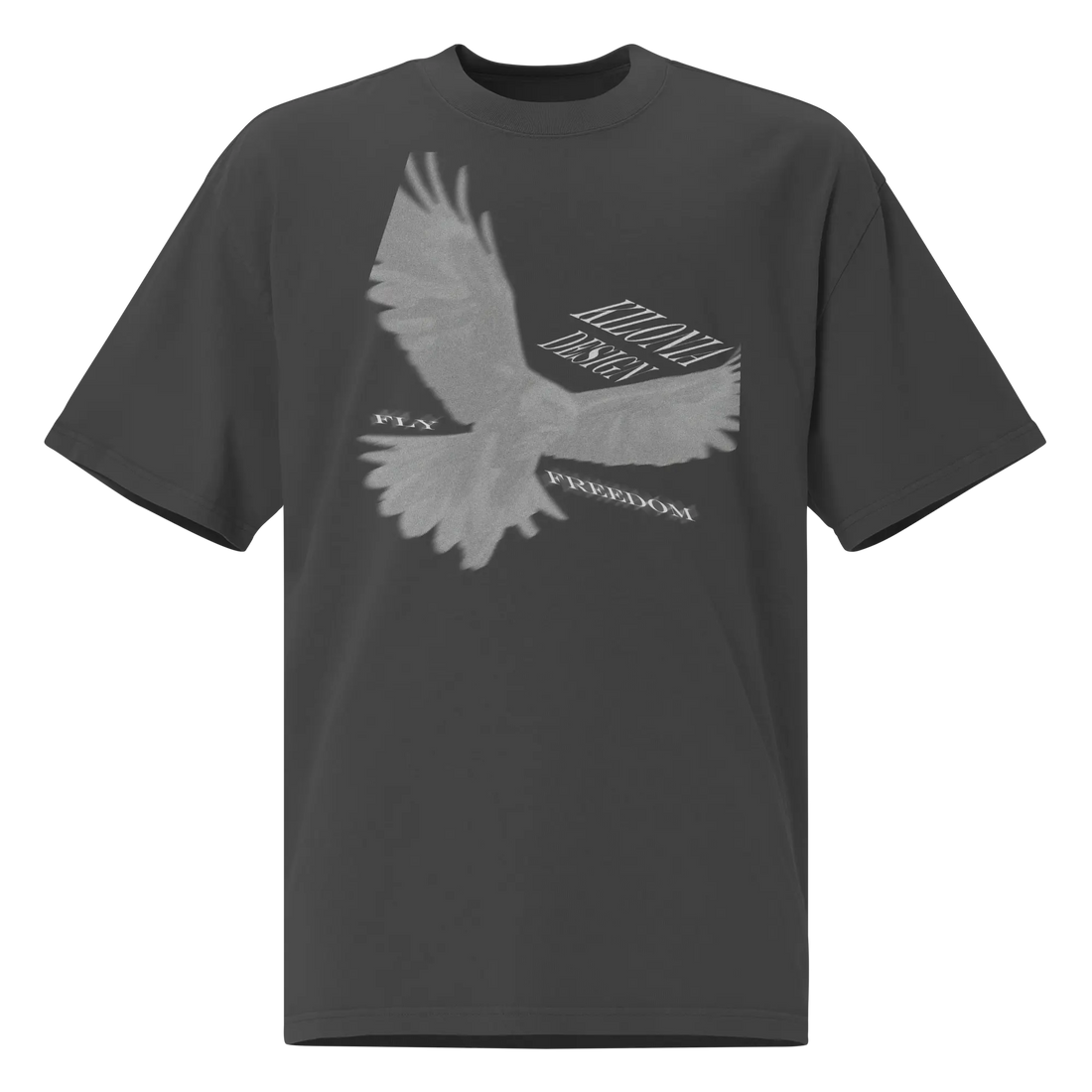 Kilonia Design Oversized T-Shirt - Fly, Freedom, and Eagle Print-Kilonia Design