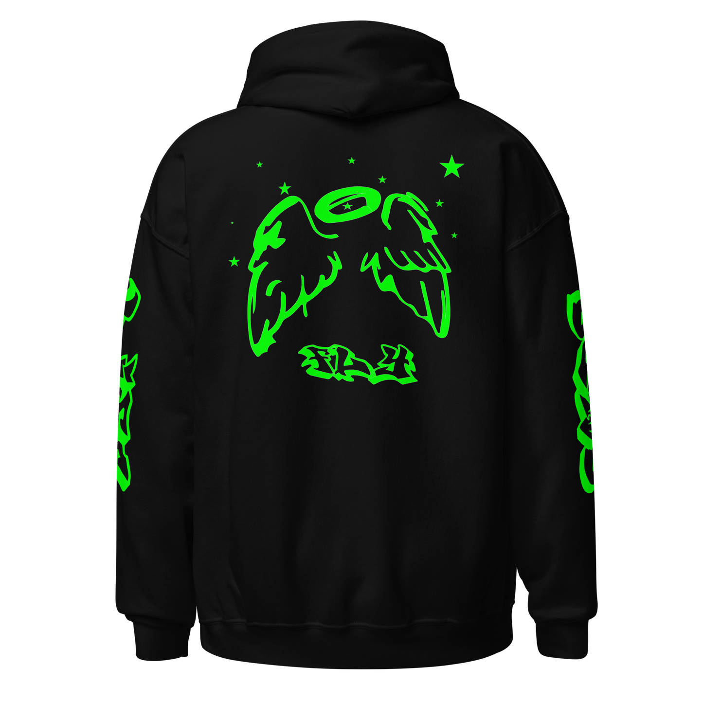 Green Angel Wings Hoodie