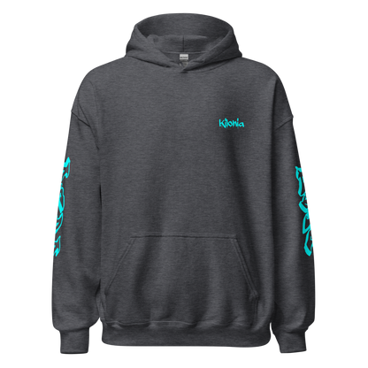 Hellblauer Hoodie mit Engelsflügeln