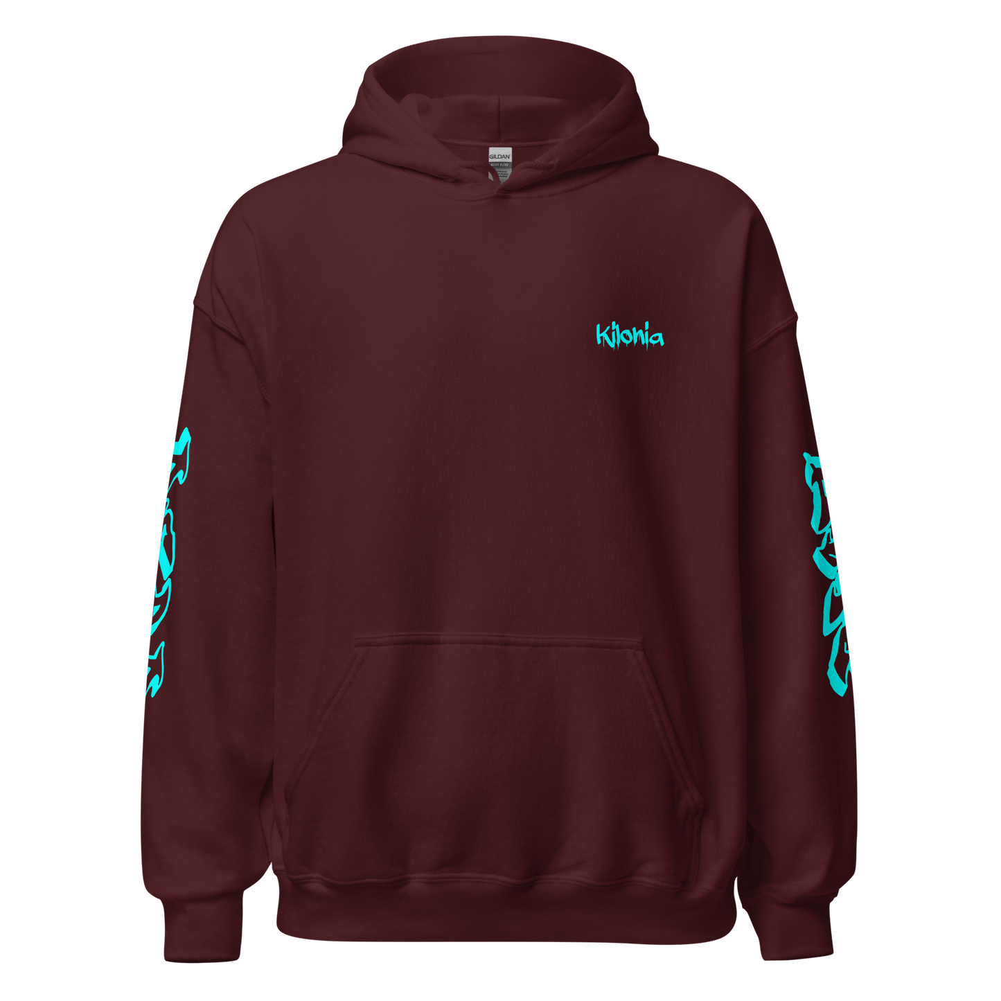 Hellblauer Hoodie mit Engelsflügeln