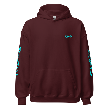 Hellblauer Hoodie mit Engelsflügeln