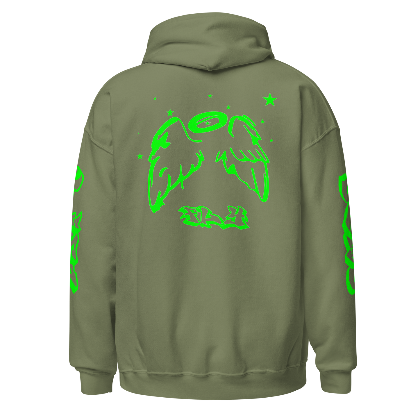 Green Angel Wings Hoodie