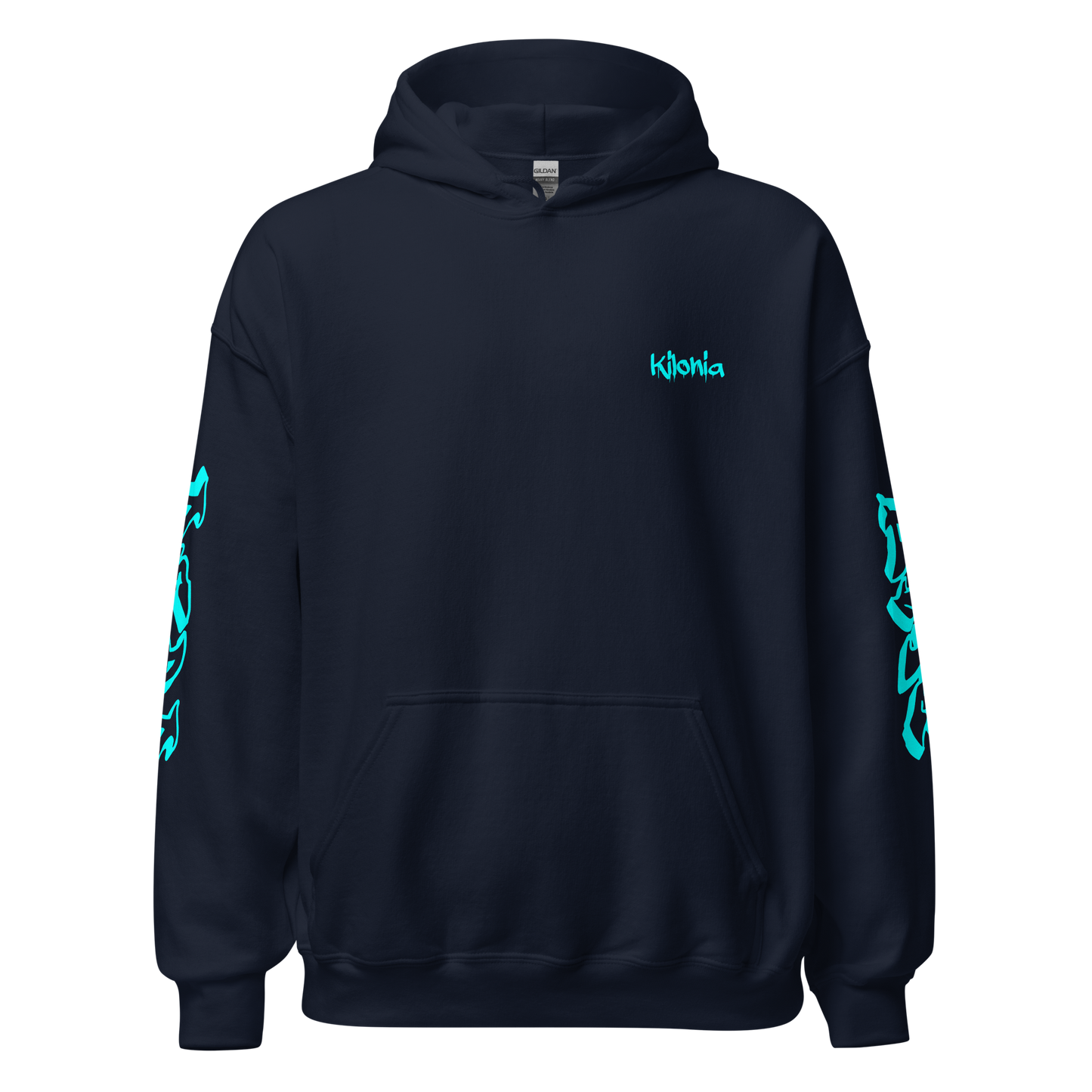 Hellblauer Hoodie mit Engelsflügeln