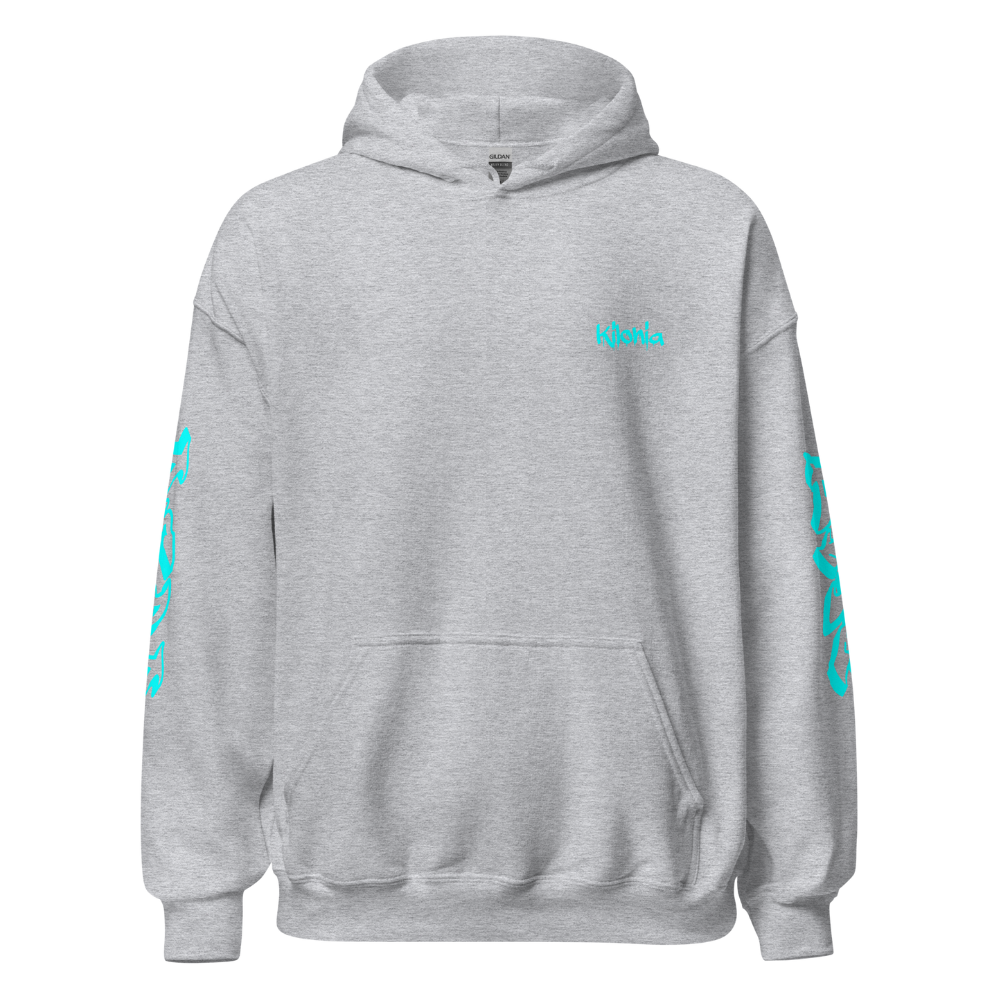 Hellblauer Hoodie mit Engelsflügeln