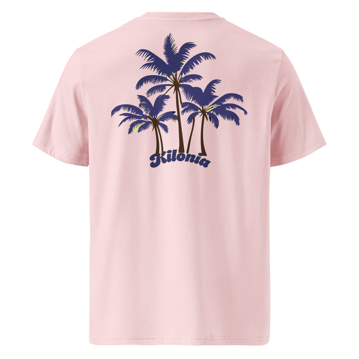 lila T-Shirt aus Baumwolle mit Palmen