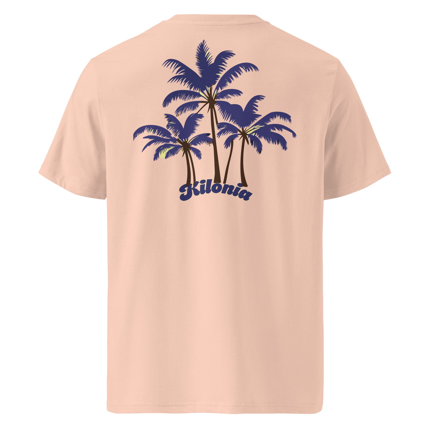 lila T-Shirt aus Baumwolle mit Palmen