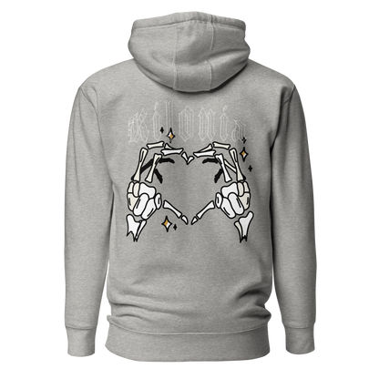 Herz aus zwei Knochenhänden Hoodie