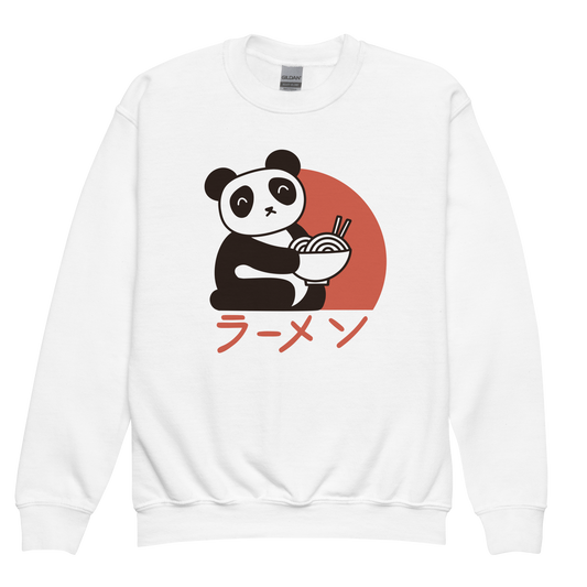 Youth crewneck sweatshirt with eating Panda print