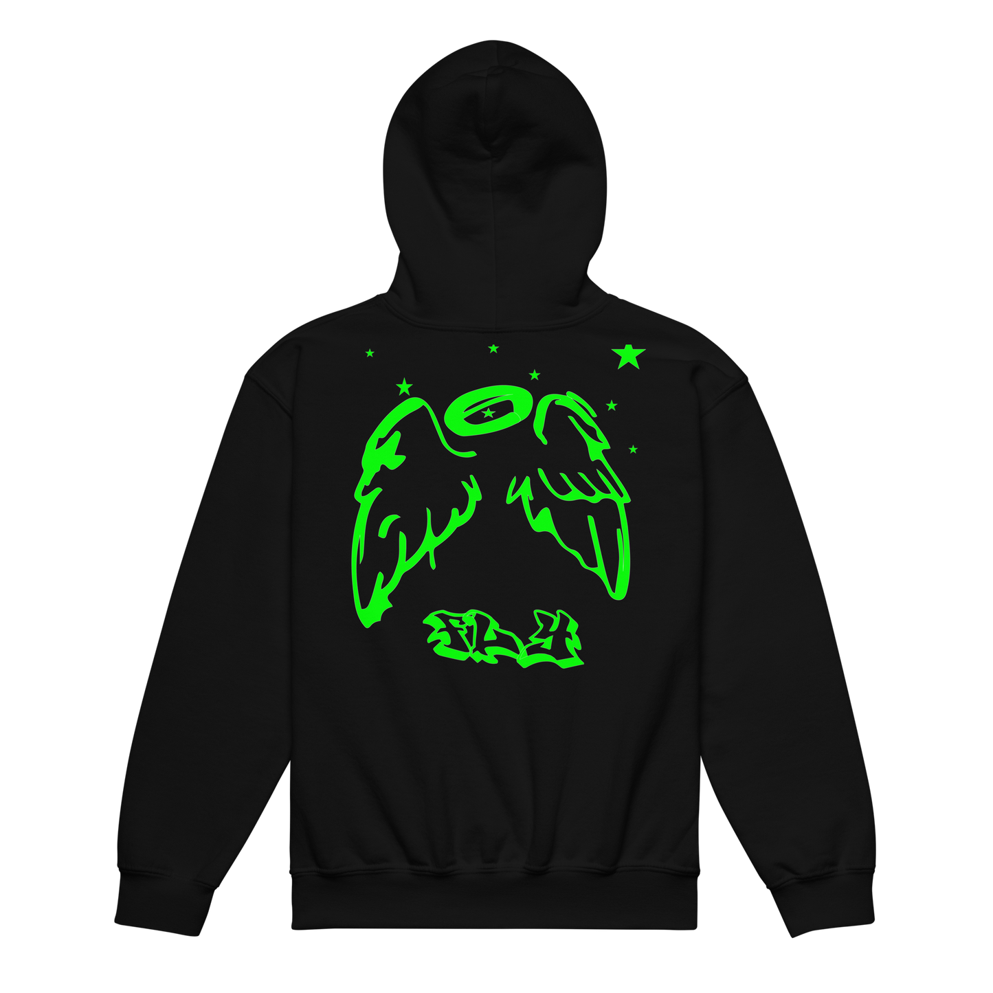 Green Angel Wings  youth hoodie