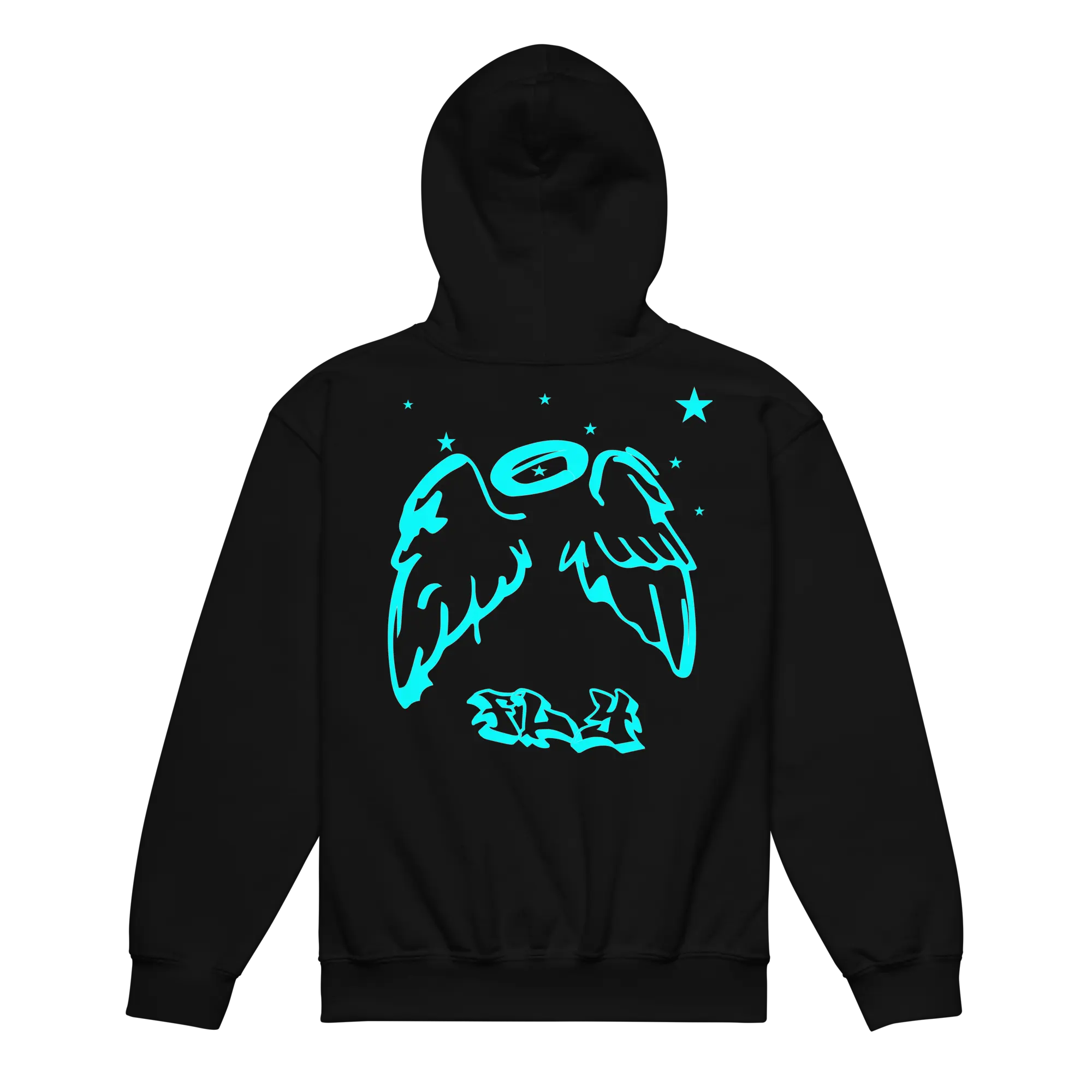 Kilonia Youth Hoodie - Blue Angel Wings Design-Kilonia Design