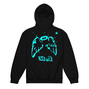 Kilonia Youth Hoodie - Blue Angel Wings Design-Kilonia Design