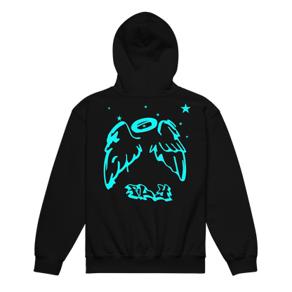 Lightblue Angel Wings youth hoodie