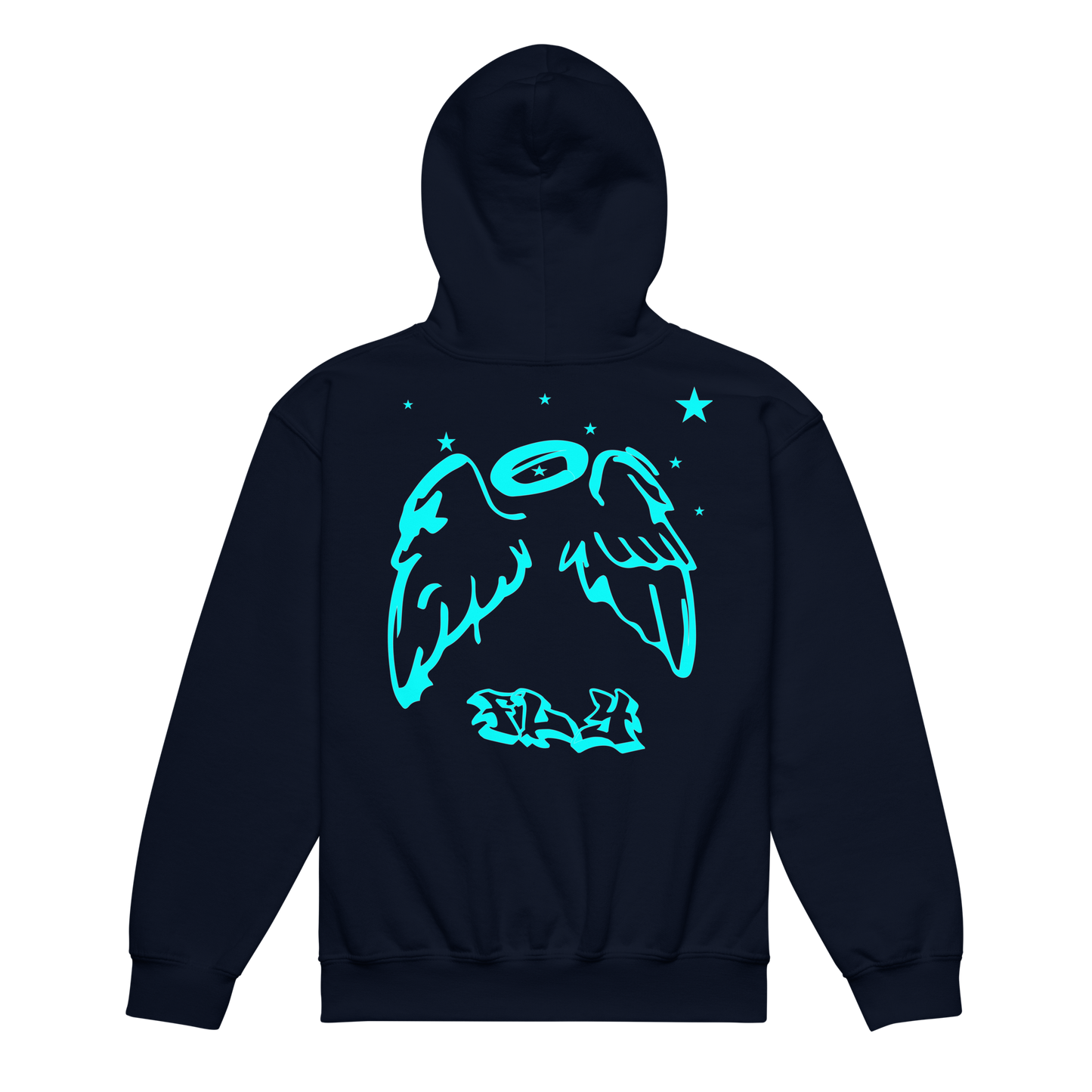 Lightblue Angel Wings youth hoodie