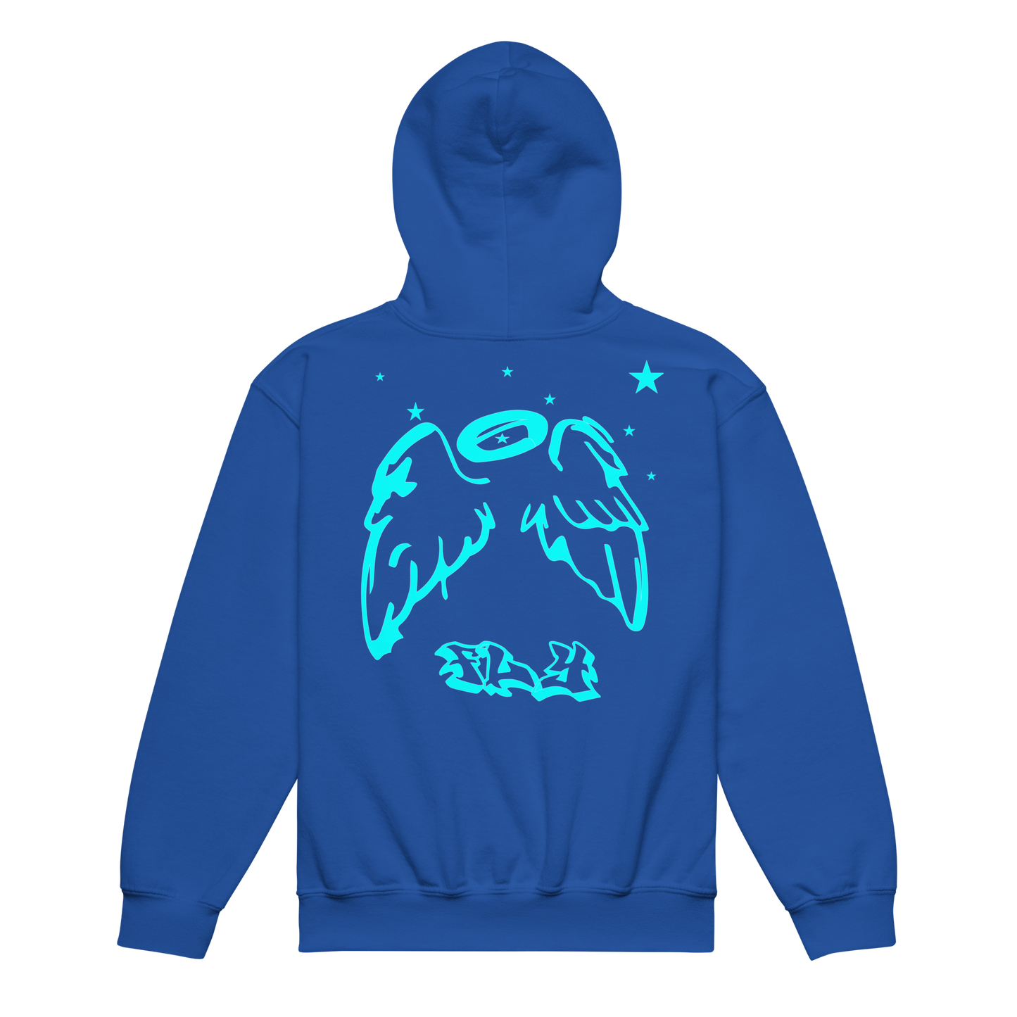 Lightblue Angel Wings youth hoodie