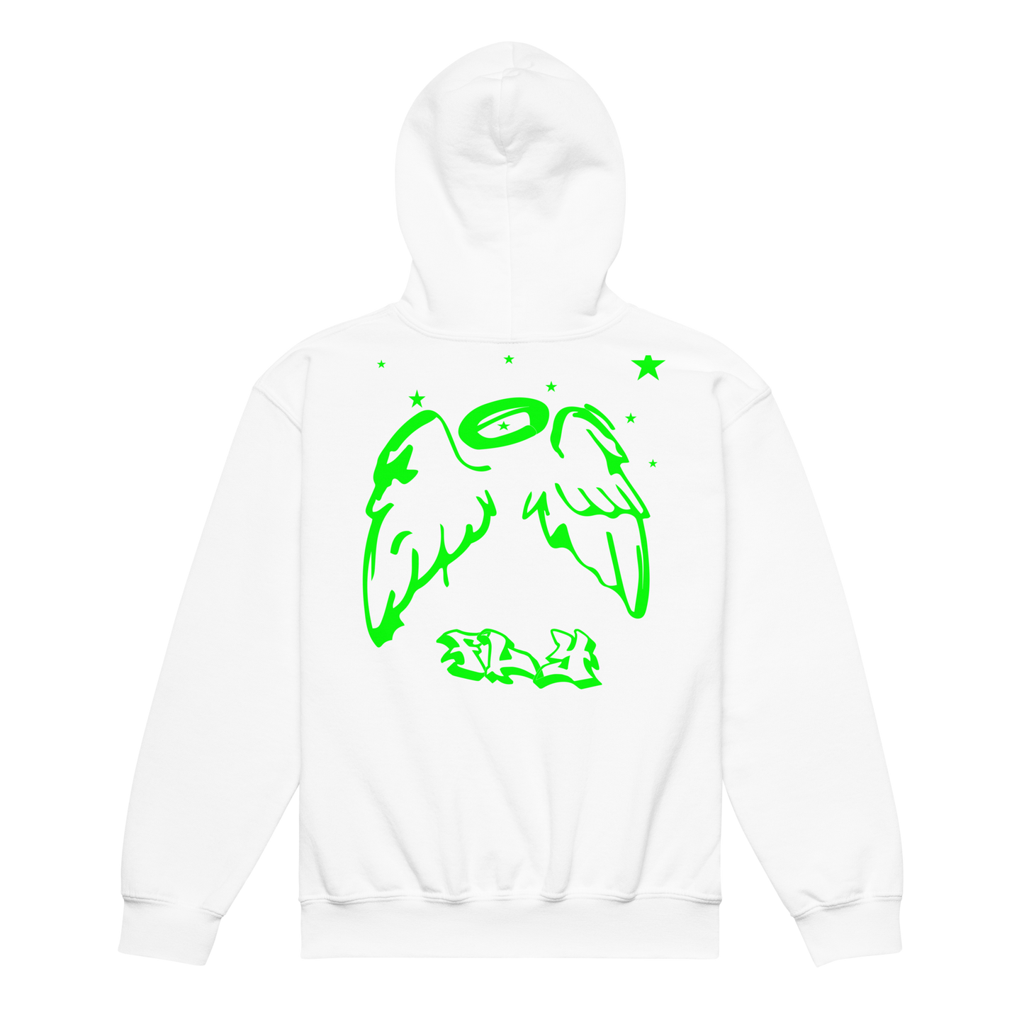 Green Angel Wings  youth hoodie