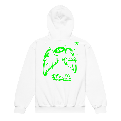 Green Angel Wings  youth hoodie