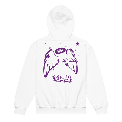 Lila Engelsflügel Jugend Hoodie