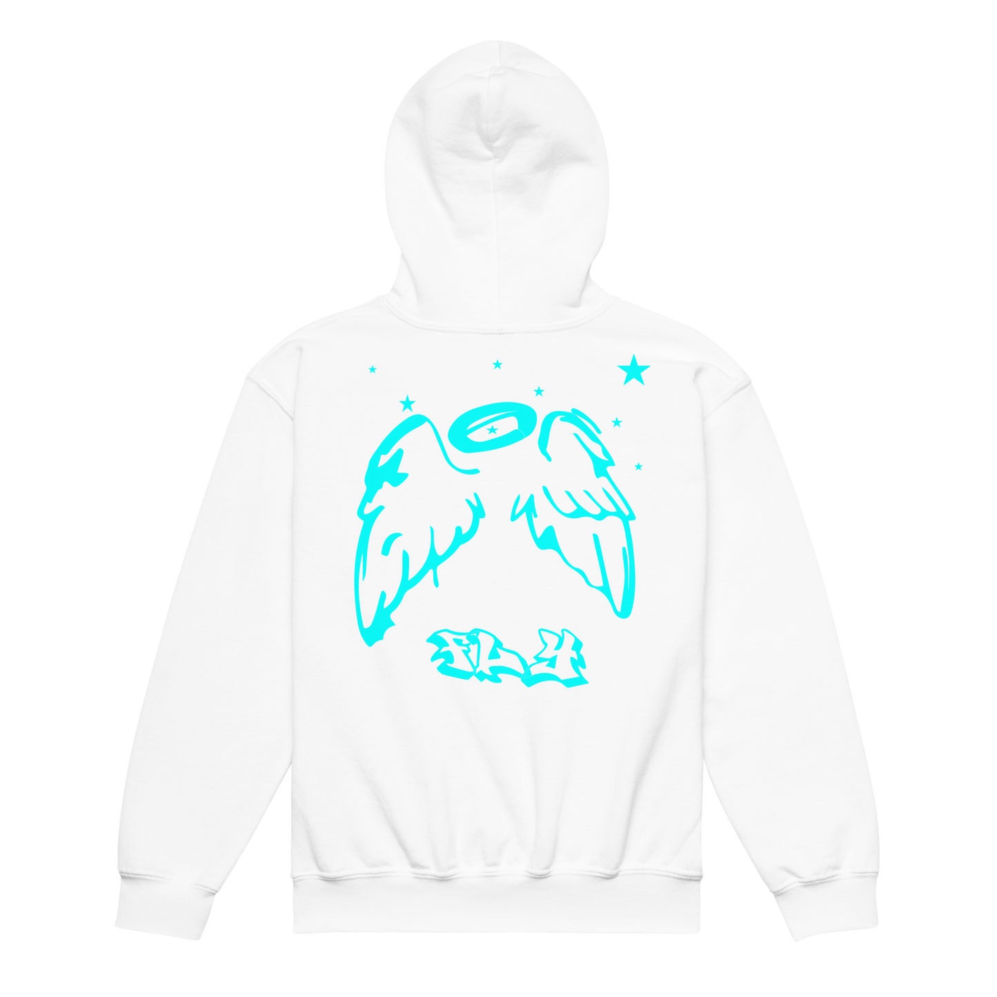 Lightblue Angel Wings youth hoodie