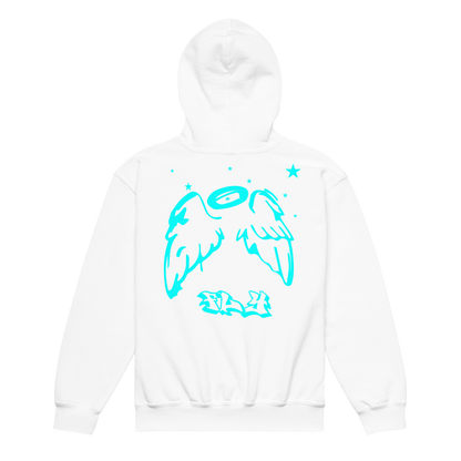 Lightblue Angel Wings youth hoodie